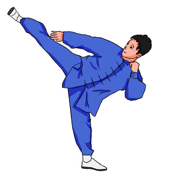 武术练功比赛锻炼踢腿活动