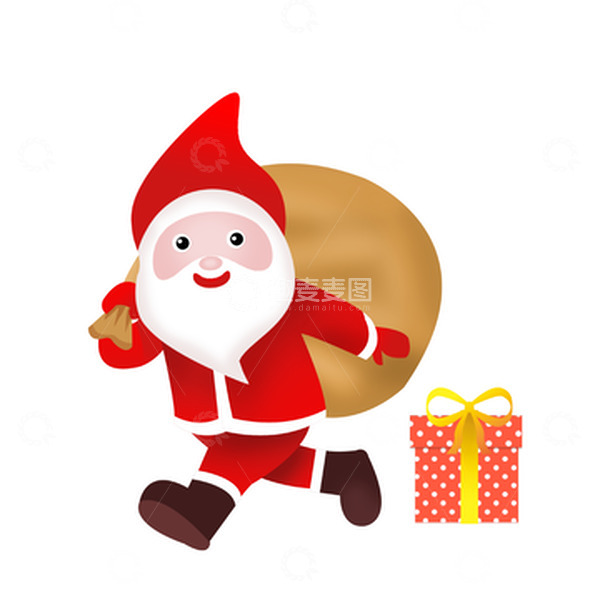 源文件下载【趣麦麦图】红色卡通圣诞老人礼物