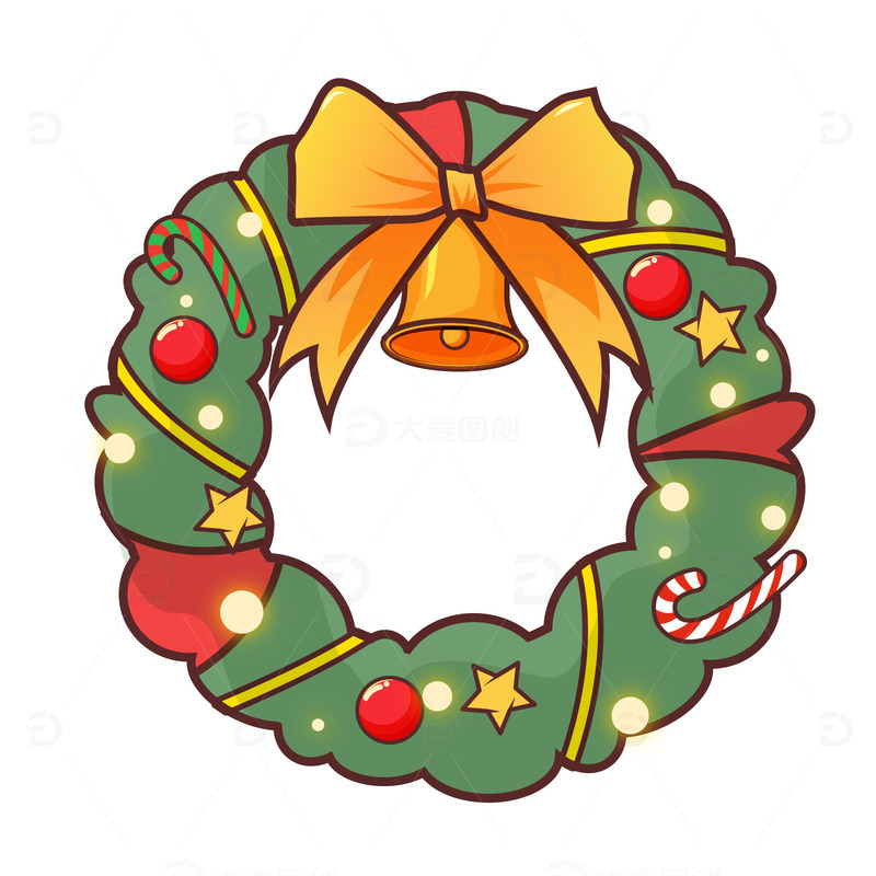 可爱卡通圣诞节花圈装饰挂件