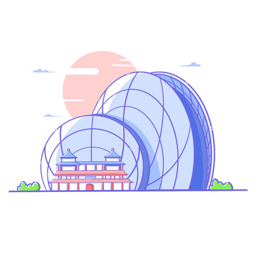 蓝色珠海MBE地标图标