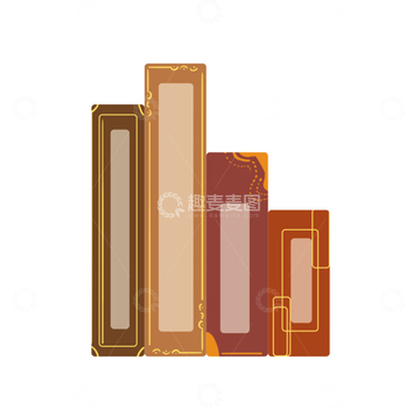 书籍 读书 卡通 贴纸 元素 平面