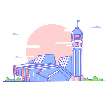 蓝色重庆MBE地标图标