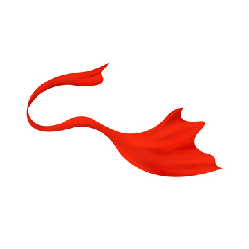 红色丝绸喜庆飘带手绘元素