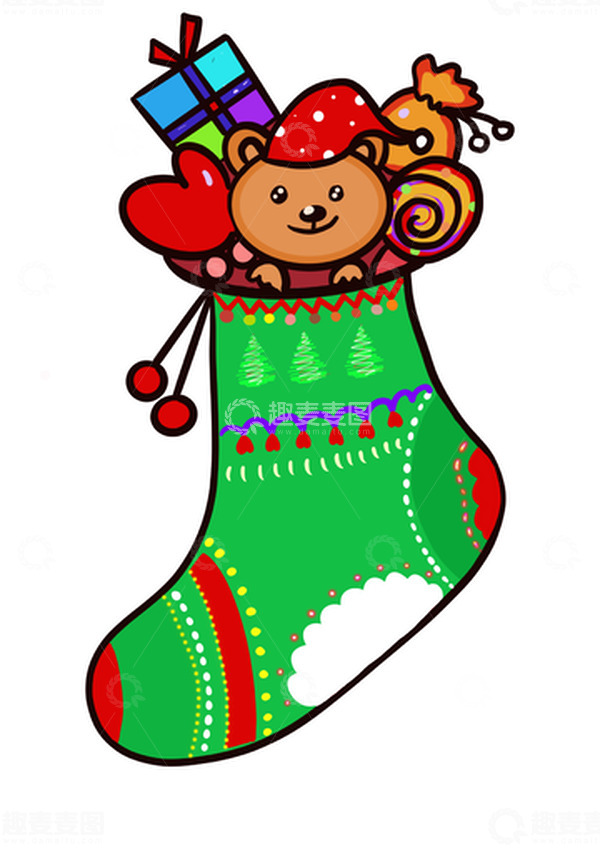 源文件下载【趣麦麦图】圣诞袜元素1