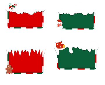 圣诞节电商促销标签卡通边框