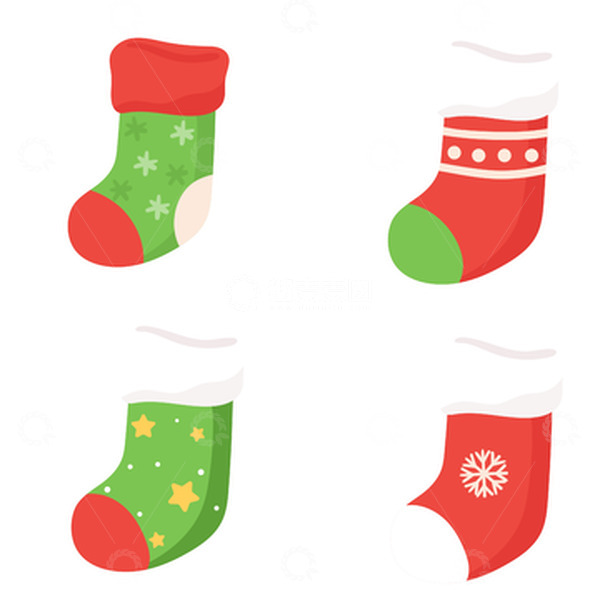 源文件下载【趣麦麦图】卡通圣诞节袜子矢量元素