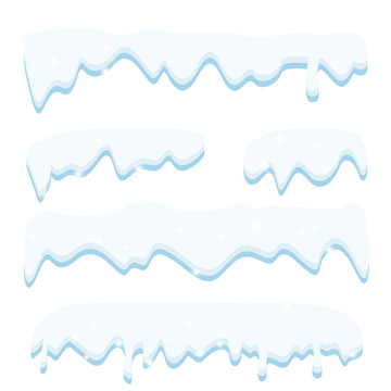 冬天简约圣诞节积雪大雪融化素材