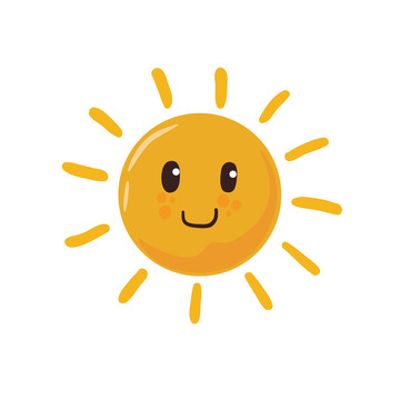 卡通黄色小太阳装饰元素