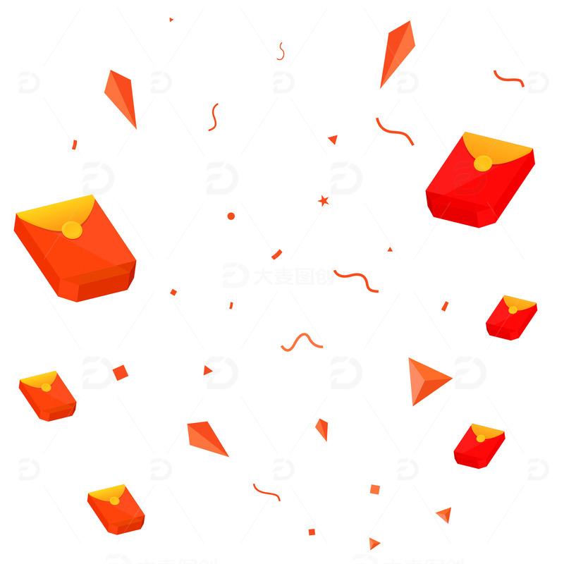 双十一大促电商矢量红包雨