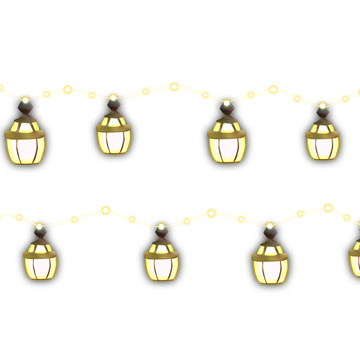 复古插画童话圣诞节壁灯装饰吊灯灯光元素