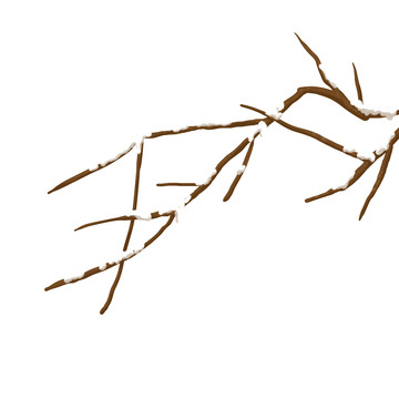 白色卡通冬季下雪手绘图