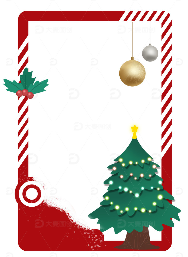 圣诞节边框标签元素