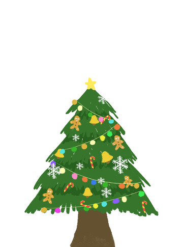 一棵圣诞树圣诞彩灯免扣