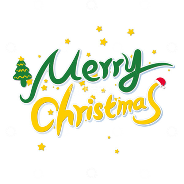 源文件下载【趣麦麦图】绿色圣诞快乐手绘艺术字