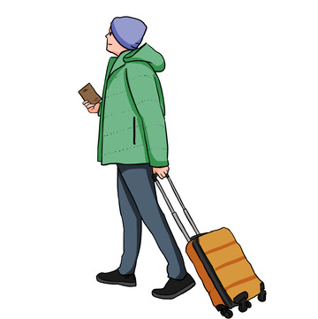 冬季男装旅行立冬冬天人物