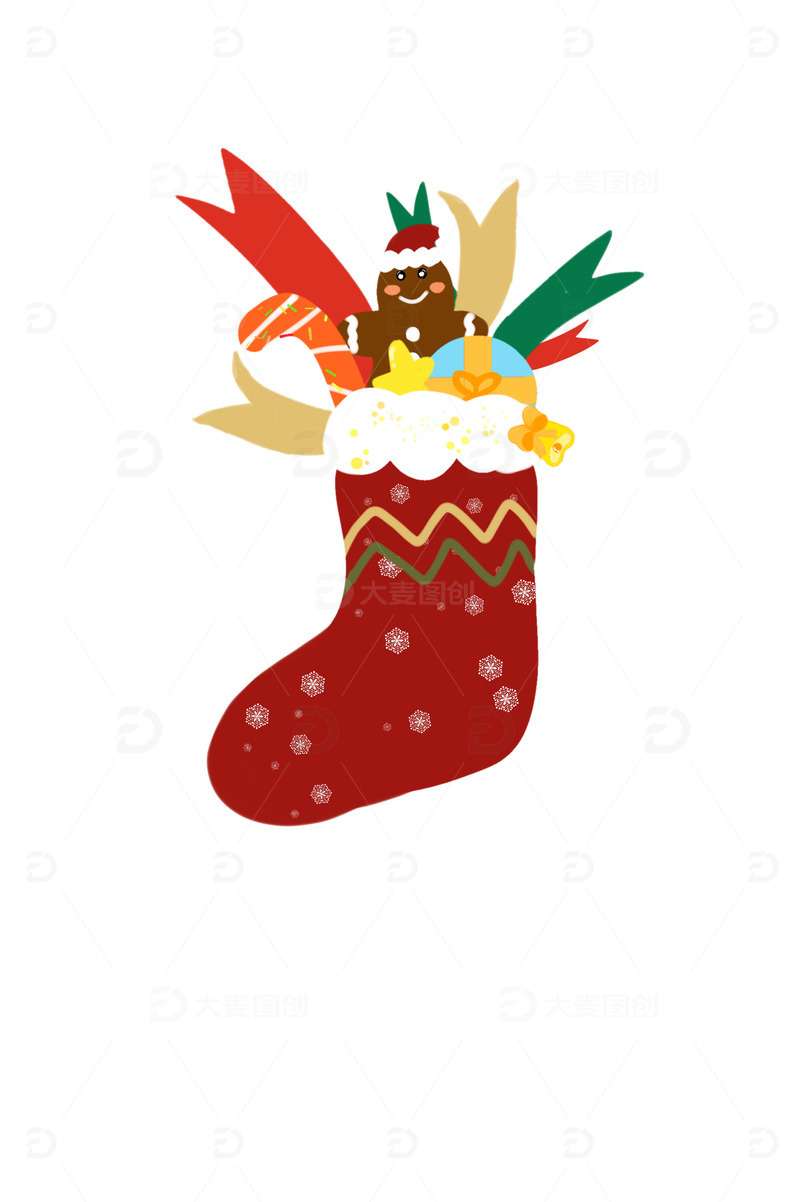 圣诞袜和姜饼人