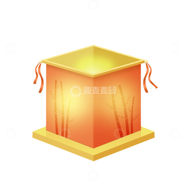 源文件下载【趣麦麦图】黄色手绘孔明灯古风灯笼插画