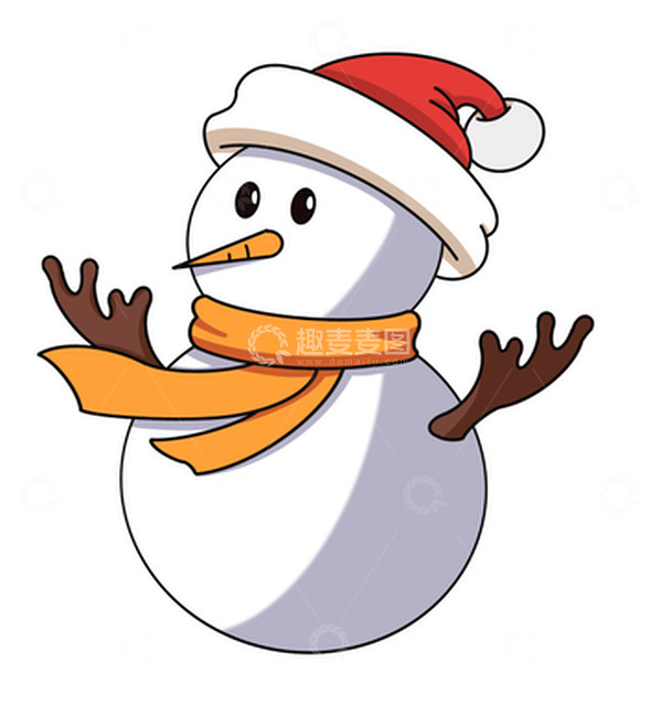 源文件下载【趣麦麦图】简约冬天雪人手绘图