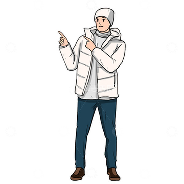 源文件下载【趣麦麦图】立冬冬天人物节气冬天冬季羽绒服