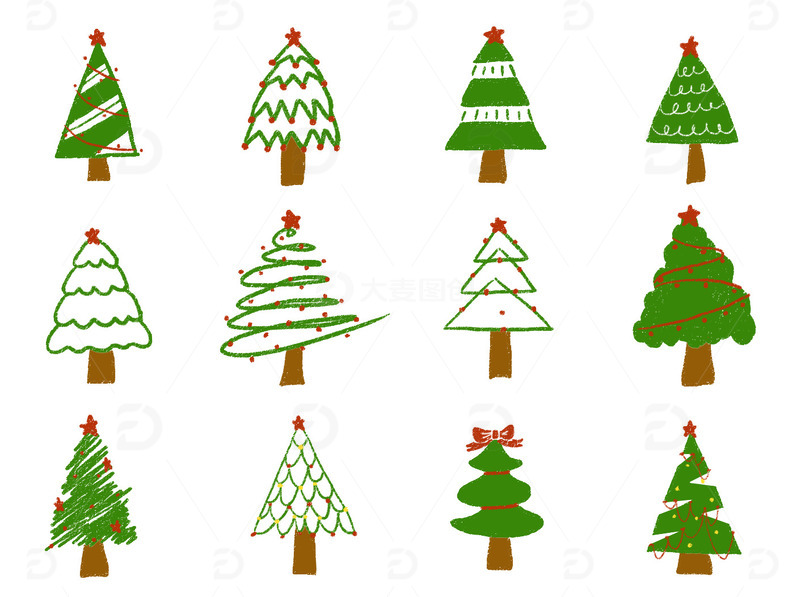 绿色创意圣诞树圣诞节元素