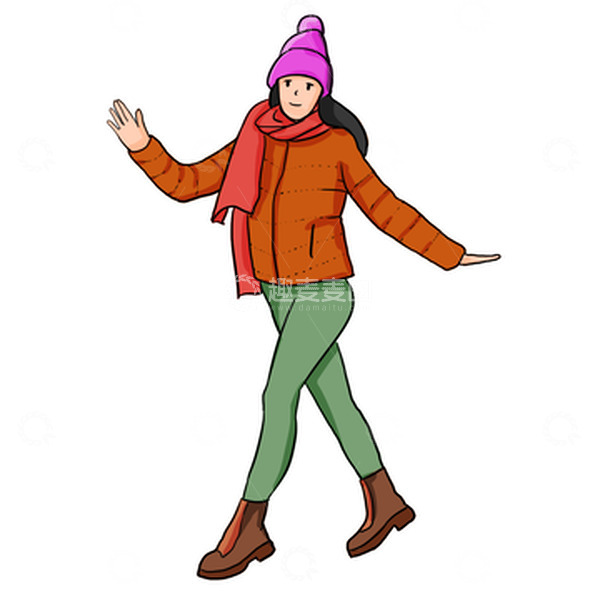 源文件下载【趣麦麦图】立冬冬天人物,冬天冬季棉衣