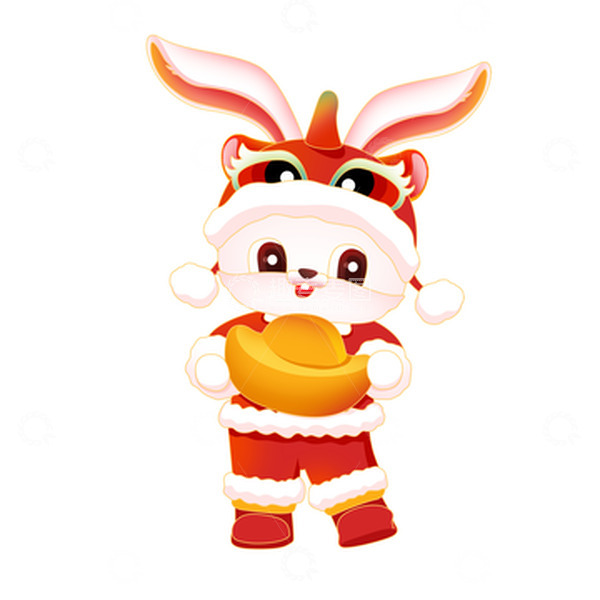 源文件下载【趣麦麦图】中国风喜庆兔子元宝新年生肖元素