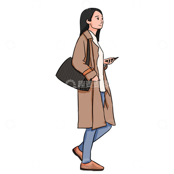 源文件下载【趣麦麦图】冬天购物女冬天人物节气,冬季