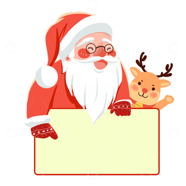 源文件下载【趣麦麦图】手绘圣诞老人麋鹿边框