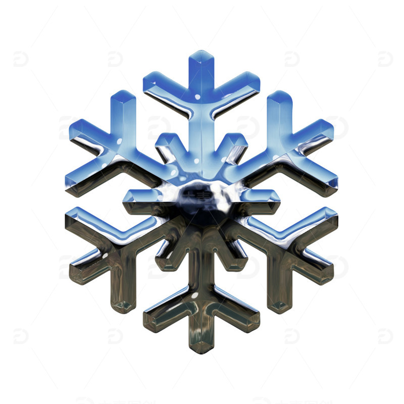 源文件下载【趣麦麦图】金属立体雪花