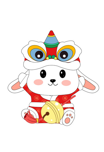卡通可爱彩色生肖兔子