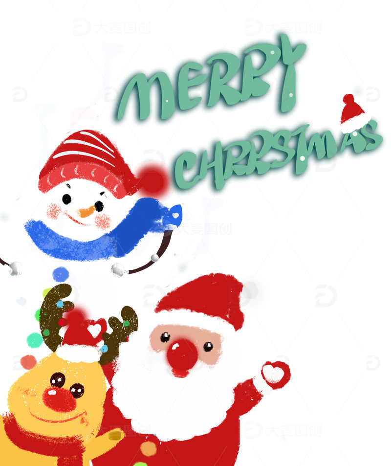 圣诞卡通卡片元素