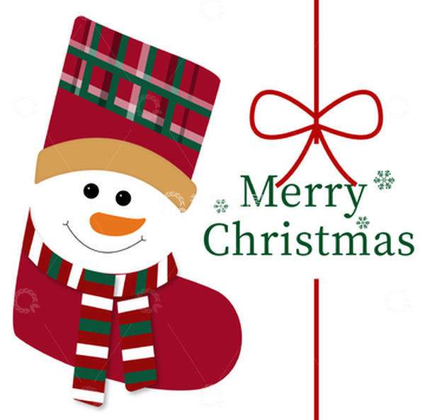 源文件下载【趣麦麦图】-卡通圣诞节圣诞袜雪人蝴蝶结雪花