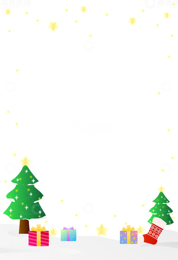 源文件下载【趣麦麦图】绿色卡通圣诞节背景圣诞树礼盒圣诞袜