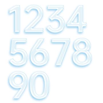 透明数字立体字特效字