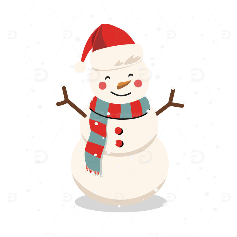 源文件下载【趣麦麦图】矢量白色卡通冬天雪人元素装饰图案