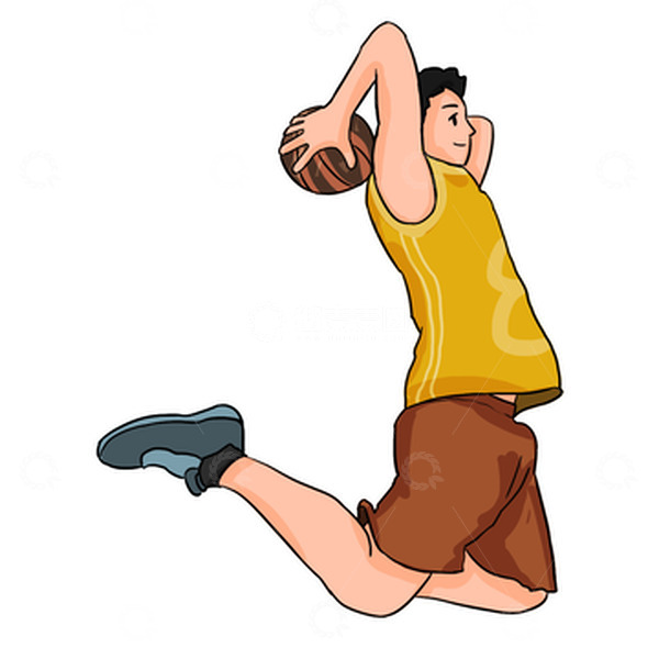 源文件下载【趣麦麦图】-篮球比赛扣篮学生锻炼热血