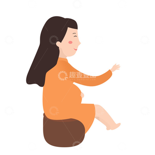 源文件下载【趣麦麦图】孕妇坐着动作人物插画手绘卡通扁平女人元素
