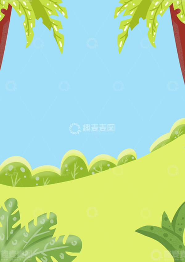 源文件下载【趣麦麦图】绿色小清新春天踏青手绘图