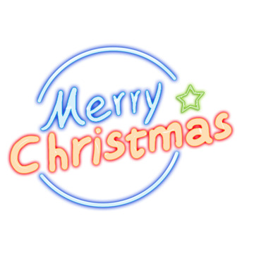 圣诞快乐霓虹灯发光字体