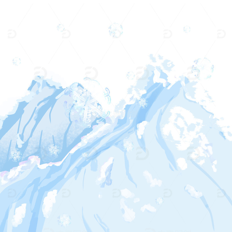 源文件下载【趣麦麦图】寒冷大雪山峰雪花冰结晶莹漂浮装饰