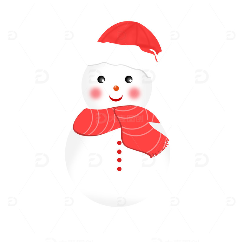 源文件下载【趣麦麦图】手绘小雪大雪圣诞节可爱雪人海报装饰元素