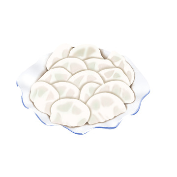 手绘插画美食水饺