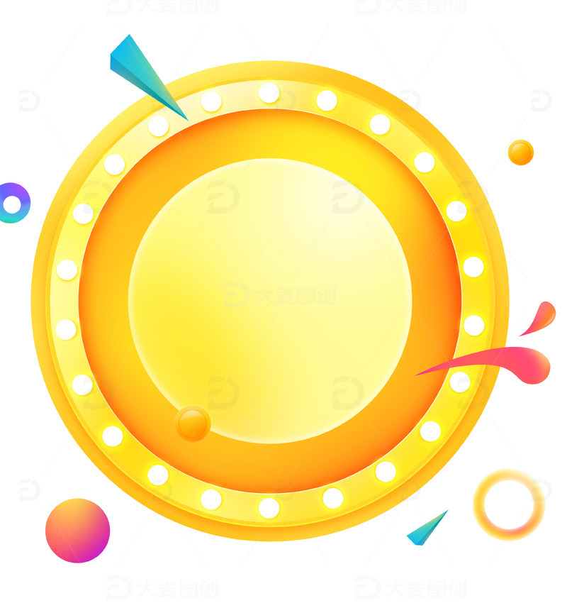 电商促销圆形立体几何漂浮元素