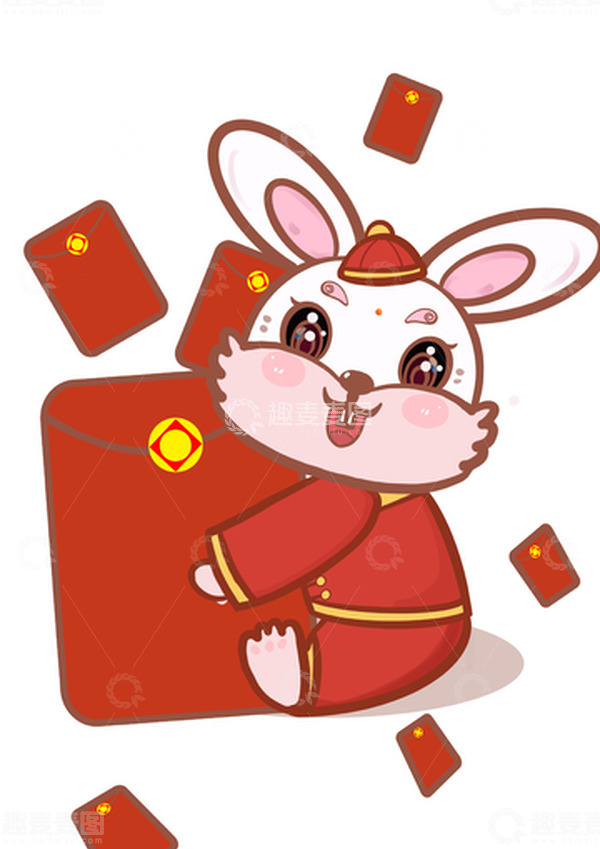 源文件下载【趣麦麦图】兔年生肖红包多多元素1