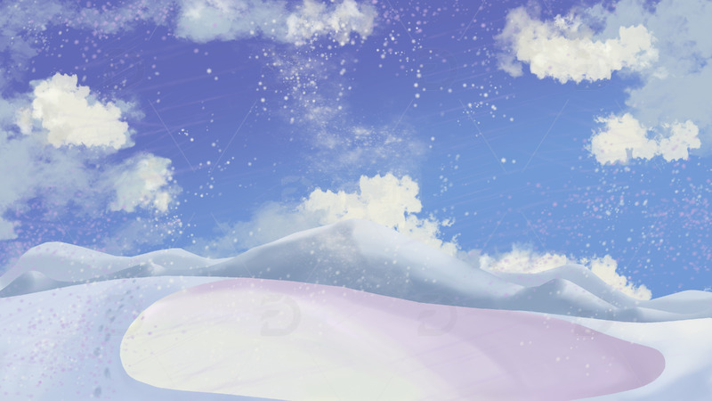 源文件下载【趣麦麦图】冬季下雪天雪山