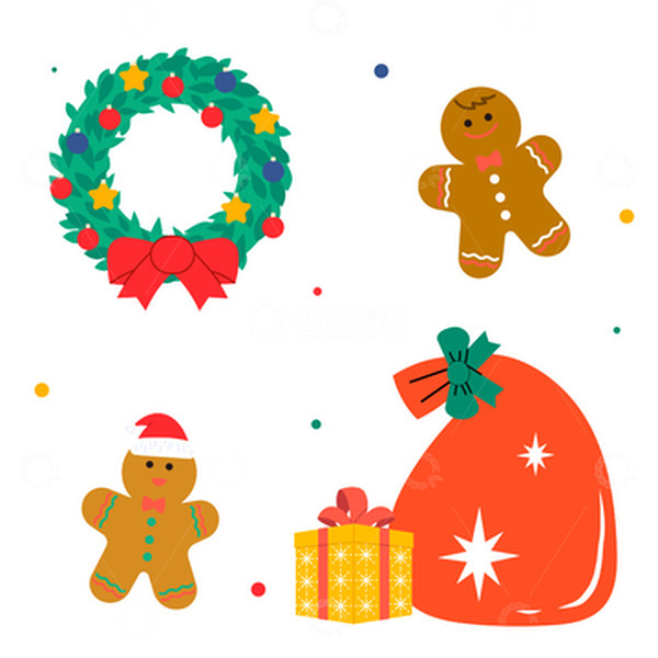 源文件下载【趣麦麦图】卡通可爱圣诞节氛围感装饰矢量元素合集