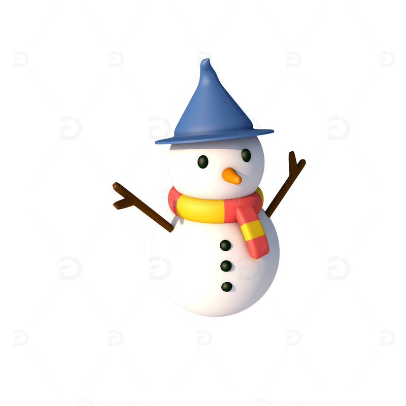 源文件下载【趣麦麦图】卡通立体雪孩子模型