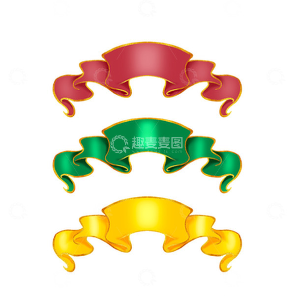 源文件下载【趣麦麦图】红色手绘丝带装饰元素