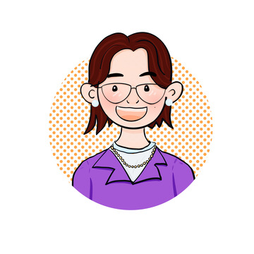 紫色衣服女生上半身画像元素