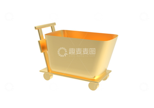 源文件下载【趣麦麦图】金色3D立体双11购物车